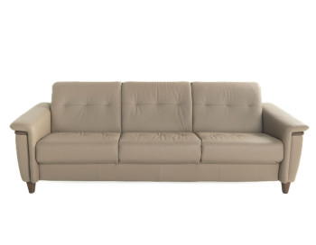 Flora Leather Sofa Paloma Mushroom Stressless Edmonton custom front